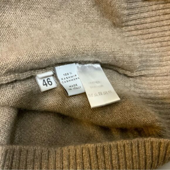 - Hadleigh’s Cardigan crewneck knit 100% cashmere Brown white size 46 - Picture 5 of 9
